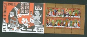 Denmark.  1983 Booklet.  Christmas Seals Mnh. People,Shopping,Postman.Minister.