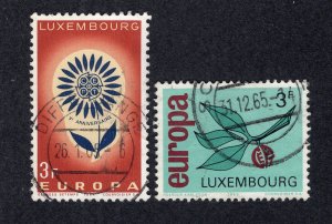 Luxembourg 1964-65 Europa Issues, Scott 411, 432 used, value = 50c
