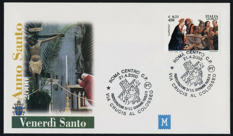 Italy 2335 on Anno Santo cover - Holy Year, Adoration of the Shepherds