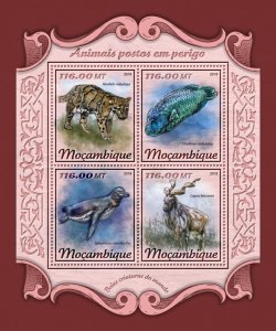 MOZAMBIQUE - 2018 - Endangered Species - Perf 4v Sheet - Mint Never Hinged