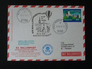 ballonpost OE AZP balloon flight Pro Juventute #62 postcard UNO 1979 (postmk 2)