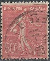 France 146 (used, faint Lille postmark) 50c sower, ver (1926)