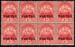 1920 Bermuda Scott #- MR2 1 Pence King George V War Tax Stamp Overprint