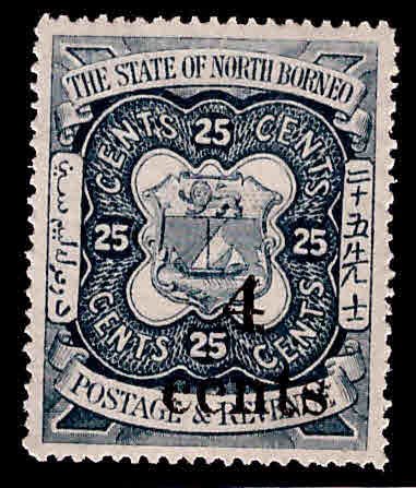North Borneo Scott 130 Surcharged 1904 stamp