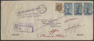 1947 Registered Cover Undeliverable Toronto Adelaide St Postal Stn #275