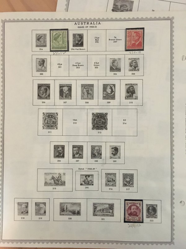 Collection of mint Australia stamps on Minkus pages