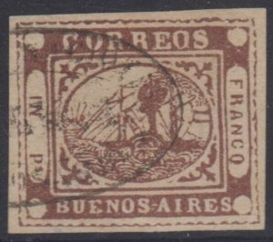 ARGENTINA BUENOS AIRES 1858 STEAMSHIP Sc 1 FOURNIER FORGERY ROSARIO CANCEL 