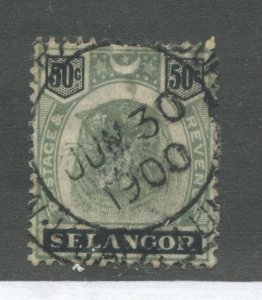 Malaya Selangor 1895 50 cents used