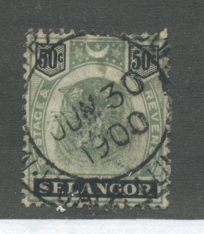 Malaya Selangor 1895 50 cents used