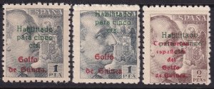 Spanish Guinea 1949 Sc 302-3 set MNH** both overprint spacings