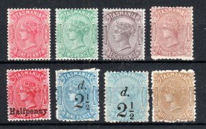 Australia - Tasmania 1878-91 Queen Victoria values between SG 156a and 174 MLH