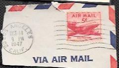 US C33 on envelope corner. Great Cancellation - Oct 14, 1947.