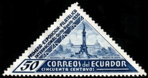 ✔️ ECUADOR 1936 INT. PHILATELIC EXPO QUITO TRAINGLES SC. 356 MNG [018]