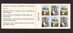 Faore Islands Sc 225a 1991 birds Stamp booklet mint NH