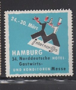 German Advertising Stamp - 34th North German Hotel & Bakery Exposition, Hamburg