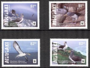 Aitutaki / Cook Islands 2016 Birds WWF set 4 MNH