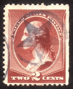 1883, US 2c, Washington, Used, Star cancel, Sc 210