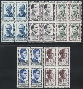 FRANCE SC# 826-30 B/4 FVF/OG 1957