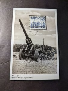 1941 Germany Military PPC Maxi Postcard Cover Artillery Gun in Field Soldiers