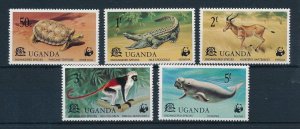 [110632] Uganda 1977 Wild life WWF Endangered animals tortoise crocodile  MNH