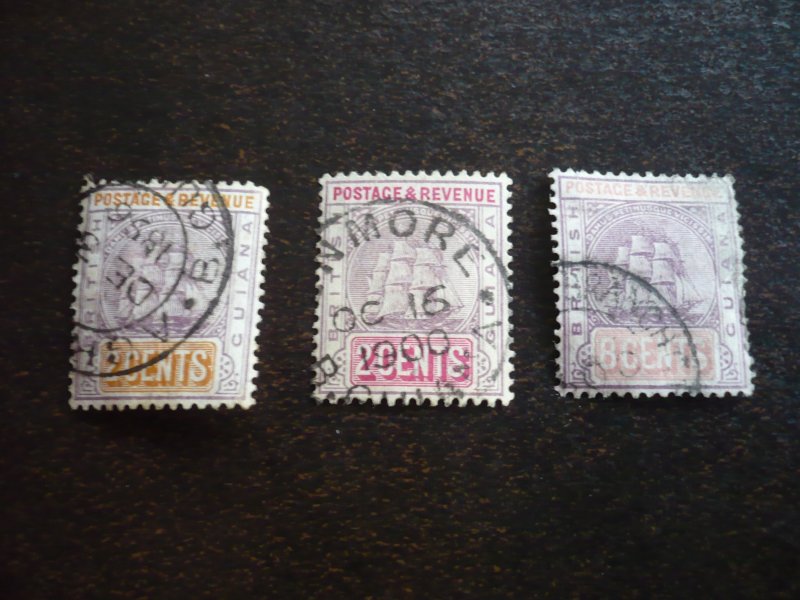 Stamps - British Guiana - Scott# 132,133,139 - Used Part Set of 3 Stamps