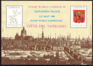 Vatican 1990 Exhibition London ' 90 Coats of Arms Special S/S MNH