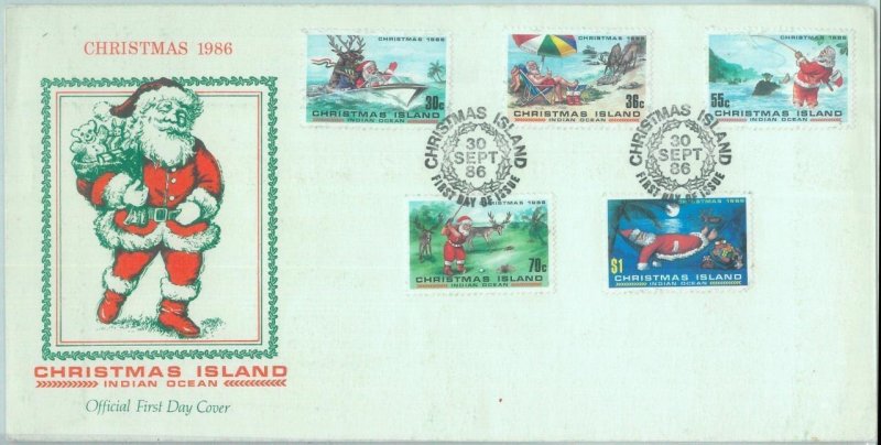 84735 - CHRISTMAS Islands  - Postal History -   FDC COVER 1986  Santa GOLF 