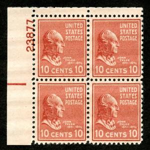 U.S. Scott  815 FVF MNH Plate Block of 4