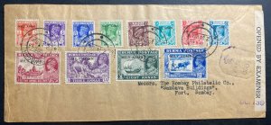 1943 Rangoon Burma Censored cover To Bombay India Mily Admn Overprint Issue