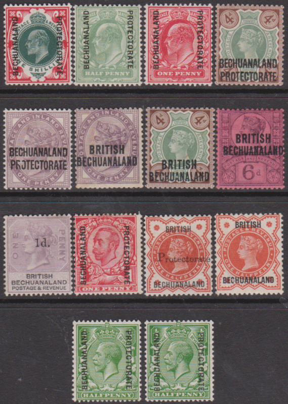 BECHUANALAND 1890's/1913 COLLECTION MINT OG TO 1/-