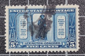 Scott 619 - 5 Cents Lexington - Used - PF Cert Grade 90 - SCV - $50.00