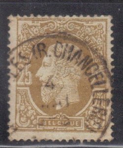 BELGIUM  SC #37 USED 25c 1875-78