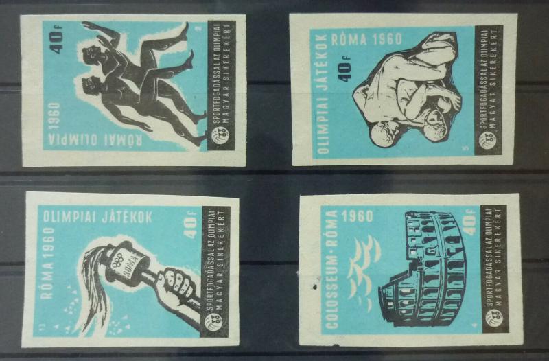 Match Box Labels ! sport olympic games roma 1960 colosseum running race GN35