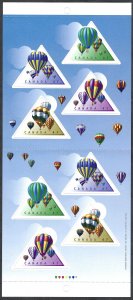 Canada #1921 47¢ Hot Air Balloons (2001). Booklet of 8. Four designs. MNH