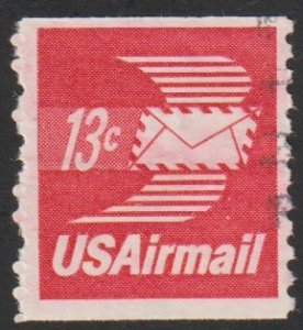 C83 - (13c) -  Winged Envelope, coil perf 10 vert, used single