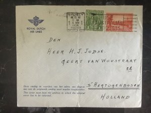 1935 Sydney Australia to Hertogenbosch Netherlands First Flight Cover FFC RDA