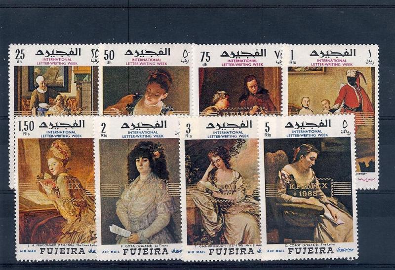 Fujeira, MI # 284-91, Paintings Singles,**Hinged**