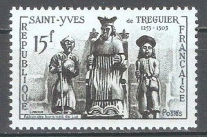 France 1956,St.Yves de Treguier,Patron of lawyers,Sc # 798,VF MNH** (FR-1)