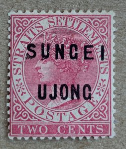 Sungei Ujong 1884 with narrow UJONG, no stop.  Scott 15, CV $140.00. SG 31