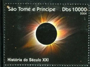 Sao Tome & Principe 2004 SOLAR ECLIPSE 1 value Perforated Mint (NH)