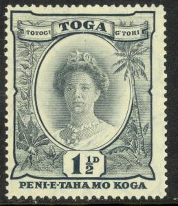 TONGA 1920-35 1 1/2d QUEEN SALOTE Portrait Issue Sc 54 MNH