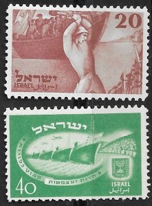 Israel # 33-34  Immigration - 1950 (2) Mint NH