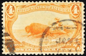 287, Used 4¢ VF Well Centered Stamp -*- Stuart Katz