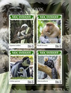 Mozambique 2019 MNH Wild Animals Stamps Monkeys Primates Mantled Guereza 4v M/S