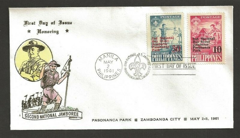 1961 Boy Scouts Philippines 2nd Jamboree FDC Pasananca Park cancel 4