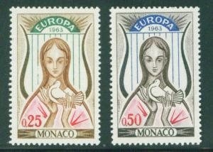 MONACO Scott 551-552 MNH** Europa 1963 Set