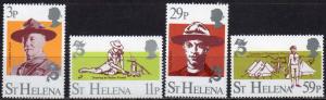 St. Helena 378-81- Mint-H - Scouting Jsmboree (1982) (cv $2.35)