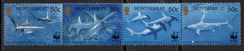 Thematic stamps MONTSERRAT 1999 WWF SHARK 1148/51 mint