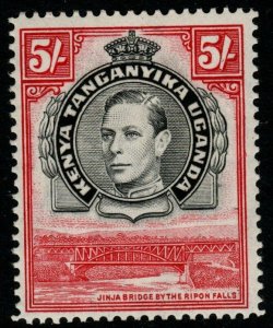 KENYA, UGANDA & TANGANYIKA SG148a 1941 5/= BLACK & CARMINE p14 MTD MINT