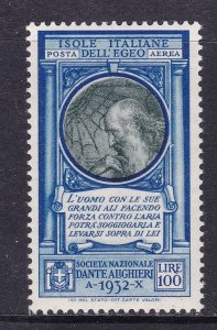 Italy Aegean Islands Scott C14, 1932 da Vinci Air Mail, VF MNH. Scott $47